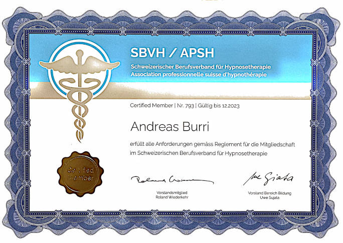 SBVH-Mitgliedschaftsnachweis aus dem Jahr 2023